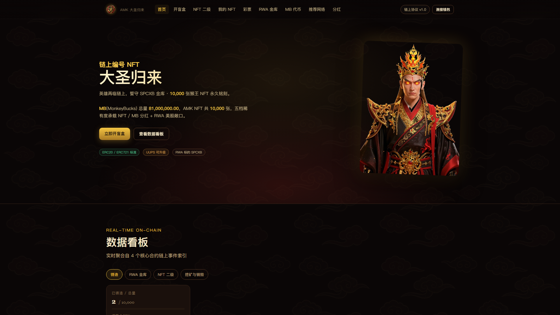 nft-blockchain-NFT盲盒-代币经济-分红矿池-RWA美股买币的Web3平台